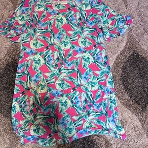 Pappagallo Pink and Green Floral Dress